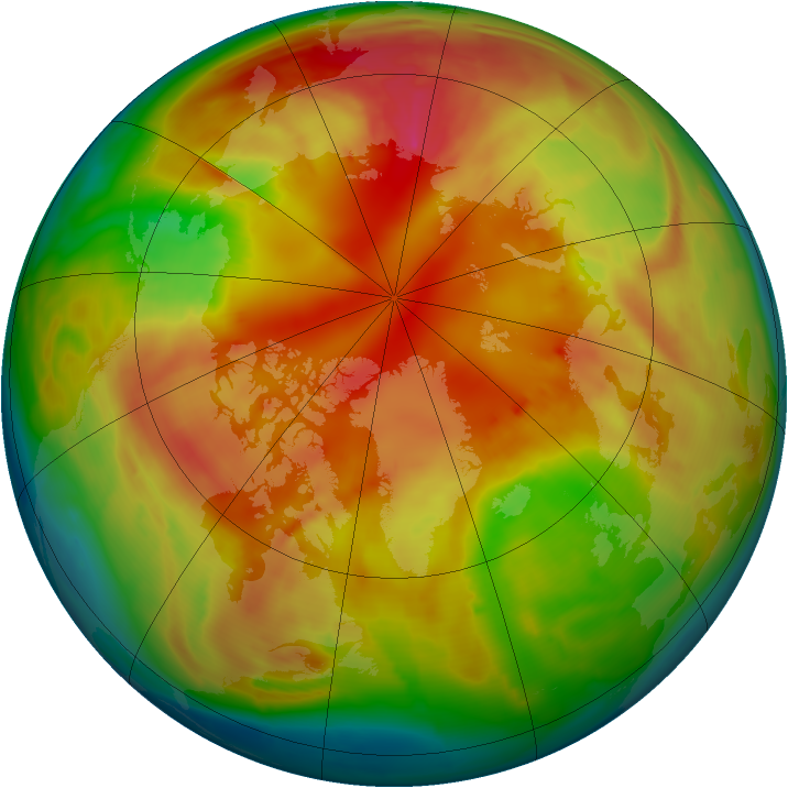 Arctic ozone map for 23 February 2009